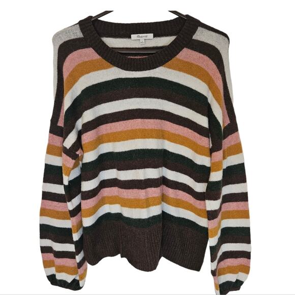 Madewell Payton Retro Striped Coziest Yarn sweater. Size L - Picture 3 of 9